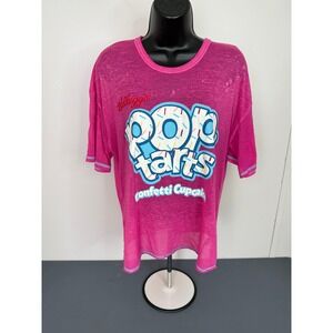 Kellogg's T-Shirt Womens L Pop-Tarts Confetti Cupcake Pink Burnout Graphic Tee
